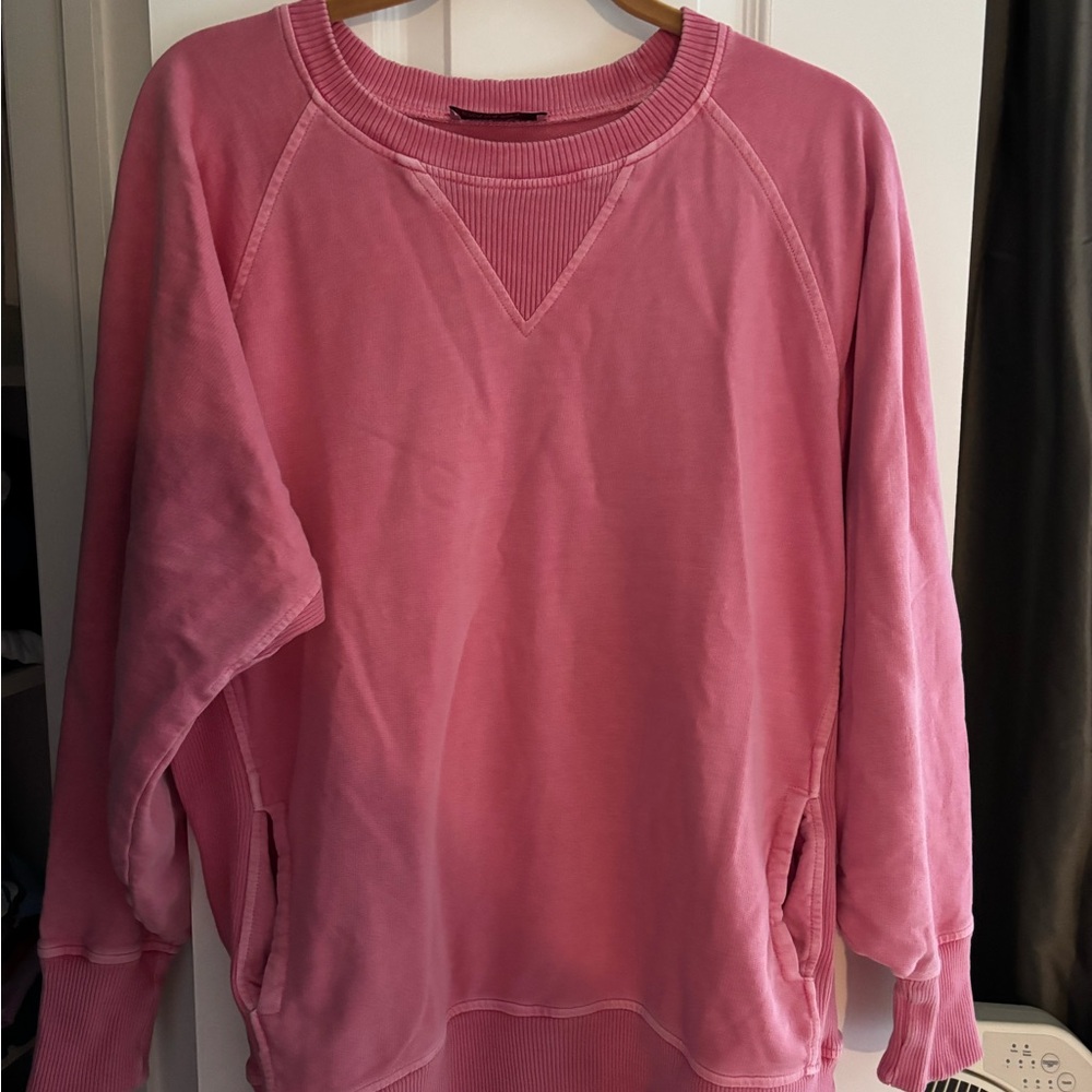 Zenana Outfitters Vibrant Pink Crew Neck Sweatshirt